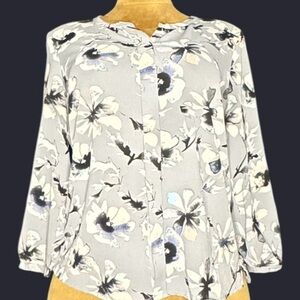 Floral Gray Women's Top | Pre-Loved 💕
